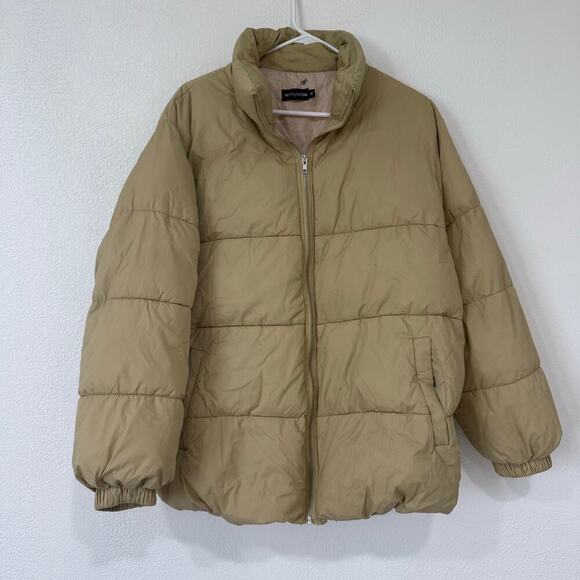 PrettyLittleThing Jackets & Blazers - PRETTYLITTLETHING Beige Tan Cream Full Length Puffer Jacket Coat Size Medium